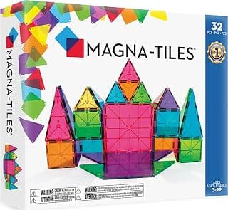 Magna-Tiles 32-Piece Clear Colors Set