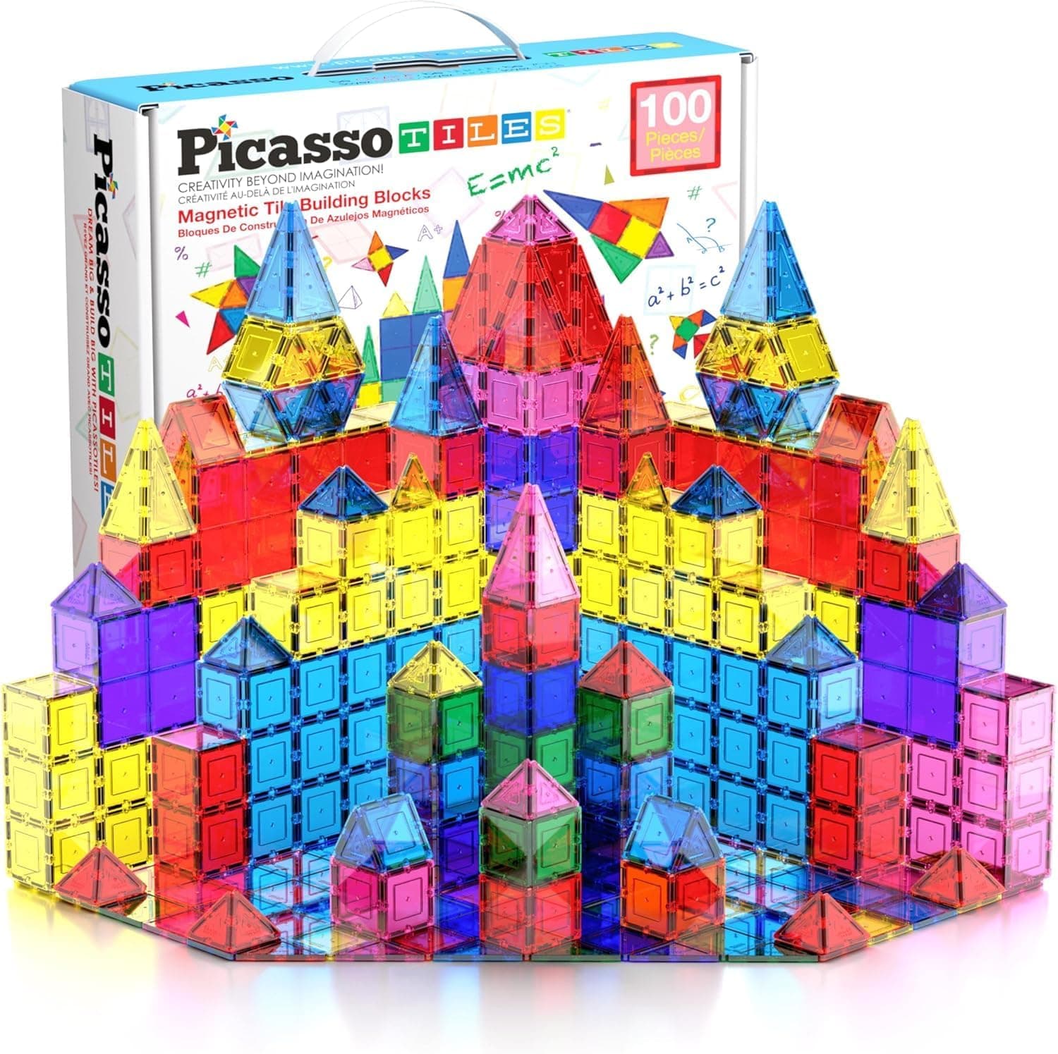 PicassoTiles 100 Piece Magnetic Building Blocks Set