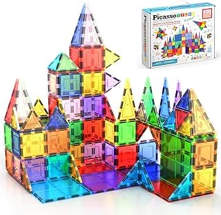 PicassoTiles 100 Piece Magnetic Building Tiles Set