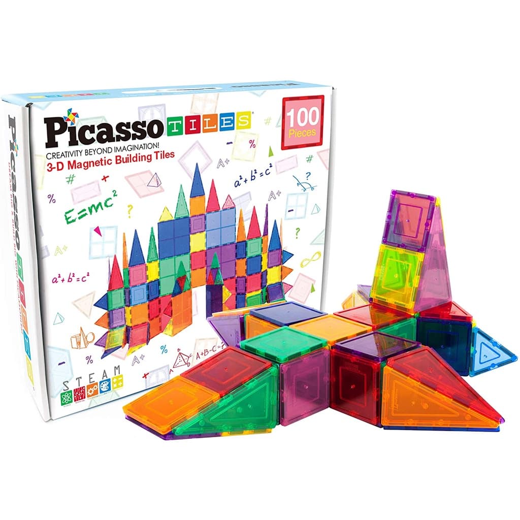 PicassoTiles 100 Piece Magnetic Building Tiles