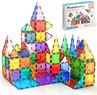 PicassoTiles 100 Piece Magnetic Building Tiles Set