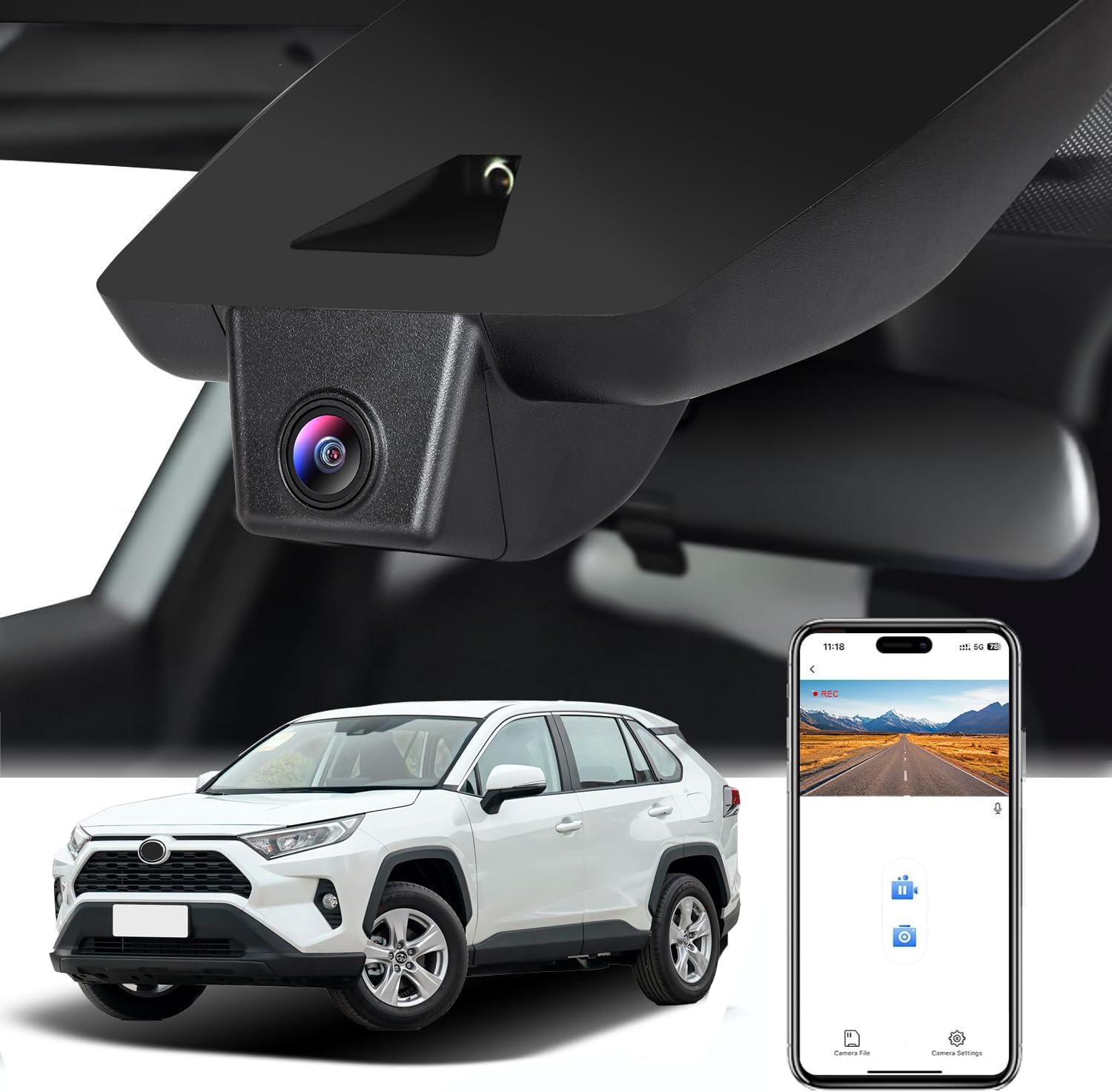 Fitcamx Dash Cam for Toyota RAV4