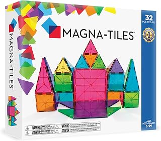 MAGNA-TILES 32-Piece Clear Colors Set