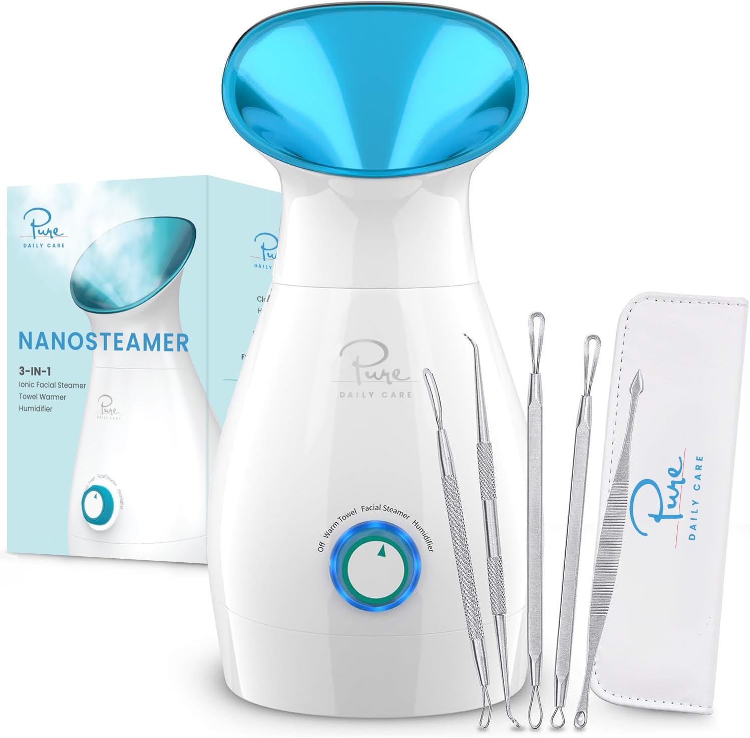 Pure Daily Care NanoSteamer Large 3-in-1 Nano Ionic Facial Steamer
