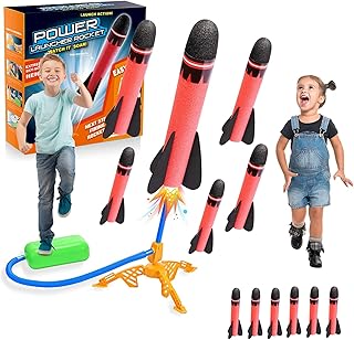 Toys for 3-12 Years Old Boys, Rocket Toy Set Gifts Age 3-9 Year Old Boys | 6 Rockets Included | Outdoor Garden STEM Game |...